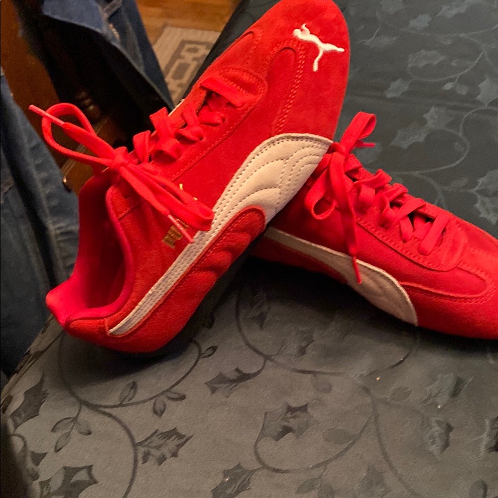 Puma Red and White Sneakers